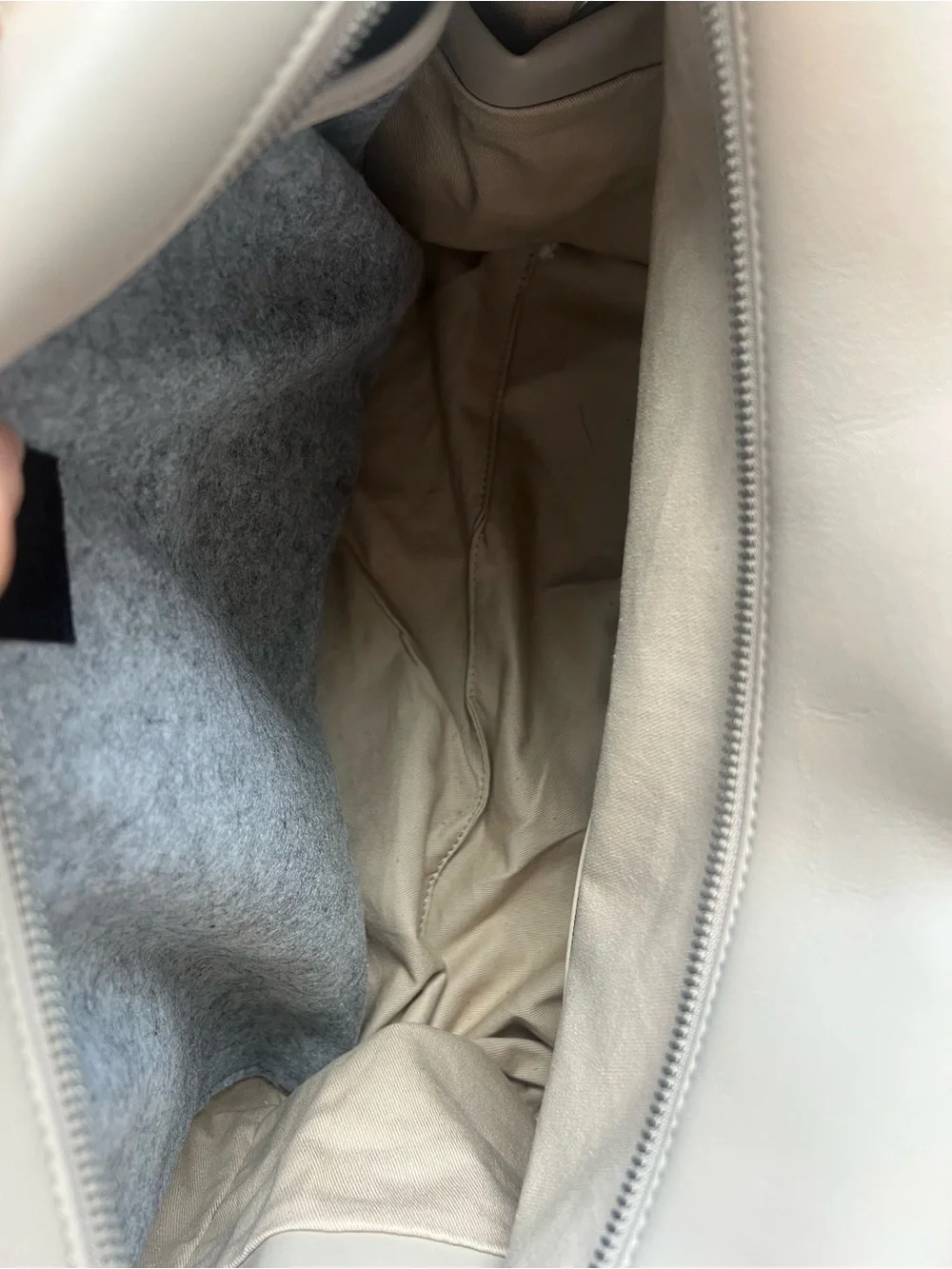 MONOS Metro Vegan Leather Duffel Bag with detachable pouch — ivory - Picture 6 of 16